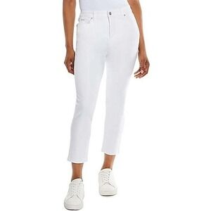 Nine West Gramercy Crop Jeans Bright White Slim Fit Soft Twill Size 4 NWT